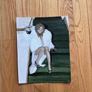 Elegant Green and White Art Print